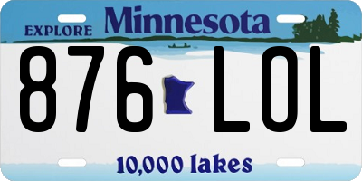MN license plate 876LOL