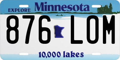 MN license plate 876LOM