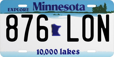 MN license plate 876LON