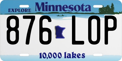 MN license plate 876LOP