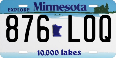 MN license plate 876LOQ