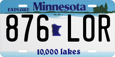 MN license plate 876LOR