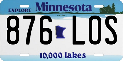 MN license plate 876LOS