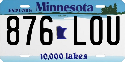 MN license plate 876LOU