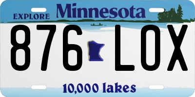MN license plate 876LOX