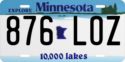 MN license plate 876LOZ
