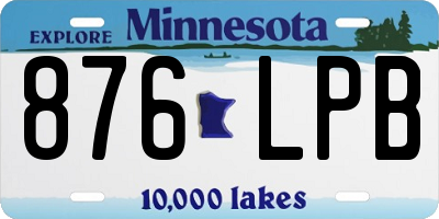 MN license plate 876LPB