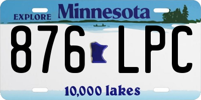 MN license plate 876LPC