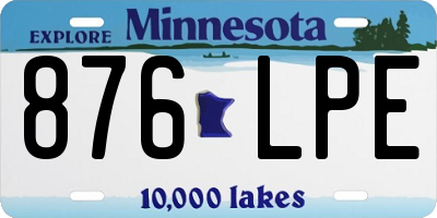 MN license plate 876LPE