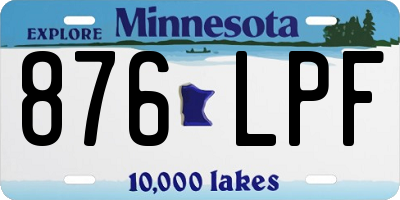 MN license plate 876LPF