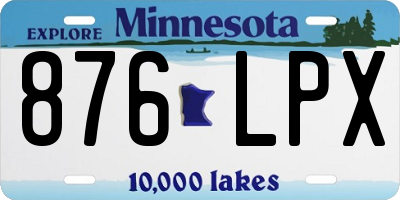 MN license plate 876LPX