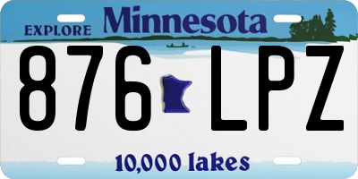MN license plate 876LPZ