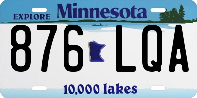 MN license plate 876LQA