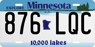MN license plate 876LQC