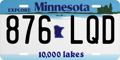 MN license plate 876LQD