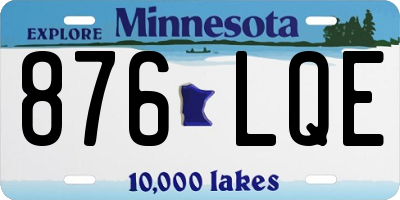 MN license plate 876LQE