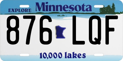 MN license plate 876LQF