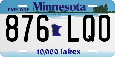 MN license plate 876LQO