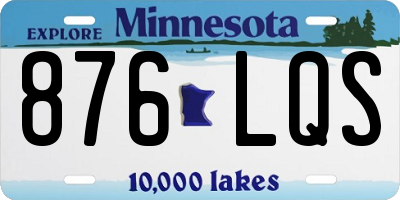 MN license plate 876LQS