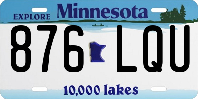 MN license plate 876LQU