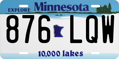MN license plate 876LQW