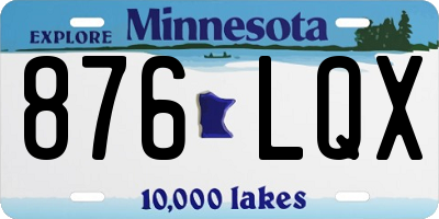 MN license plate 876LQX