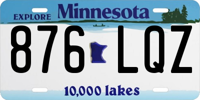 MN license plate 876LQZ