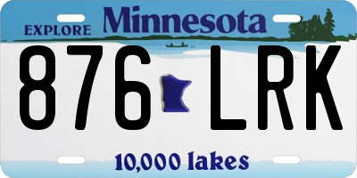 MN license plate 876LRK