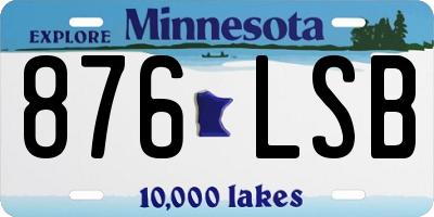 MN license plate 876LSB