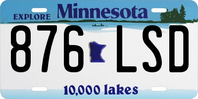 MN license plate 876LSD
