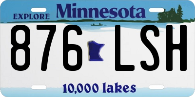 MN license plate 876LSH