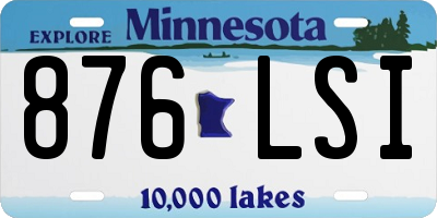 MN license plate 876LSI