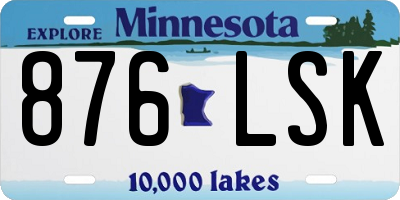 MN license plate 876LSK