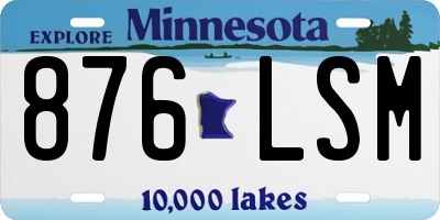 MN license plate 876LSM