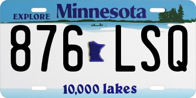 MN license plate 876LSQ