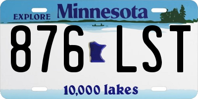MN license plate 876LST