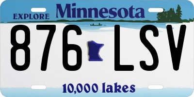 MN license plate 876LSV