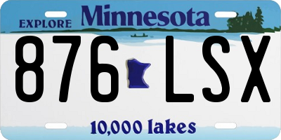 MN license plate 876LSX