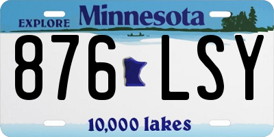 MN license plate 876LSY