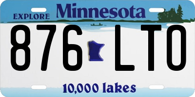 MN license plate 876LTO