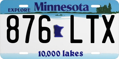 MN license plate 876LTX