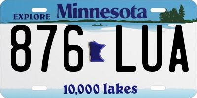 MN license plate 876LUA