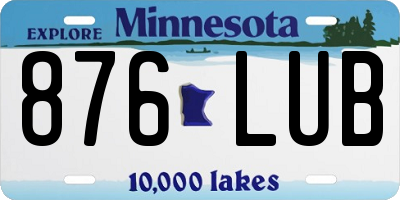 MN license plate 876LUB