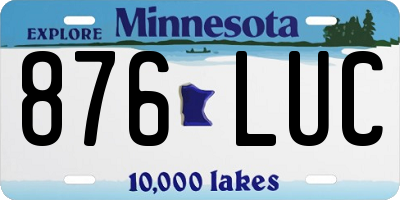 MN license plate 876LUC