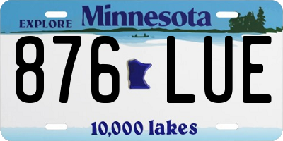 MN license plate 876LUE