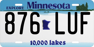MN license plate 876LUF
