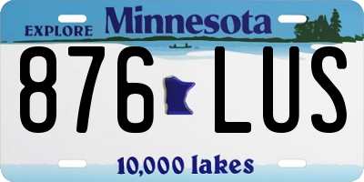 MN license plate 876LUS
