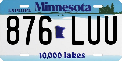 MN license plate 876LUU