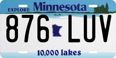 MN license plate 876LUV