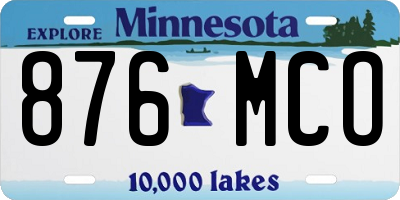 MN license plate 876MCO